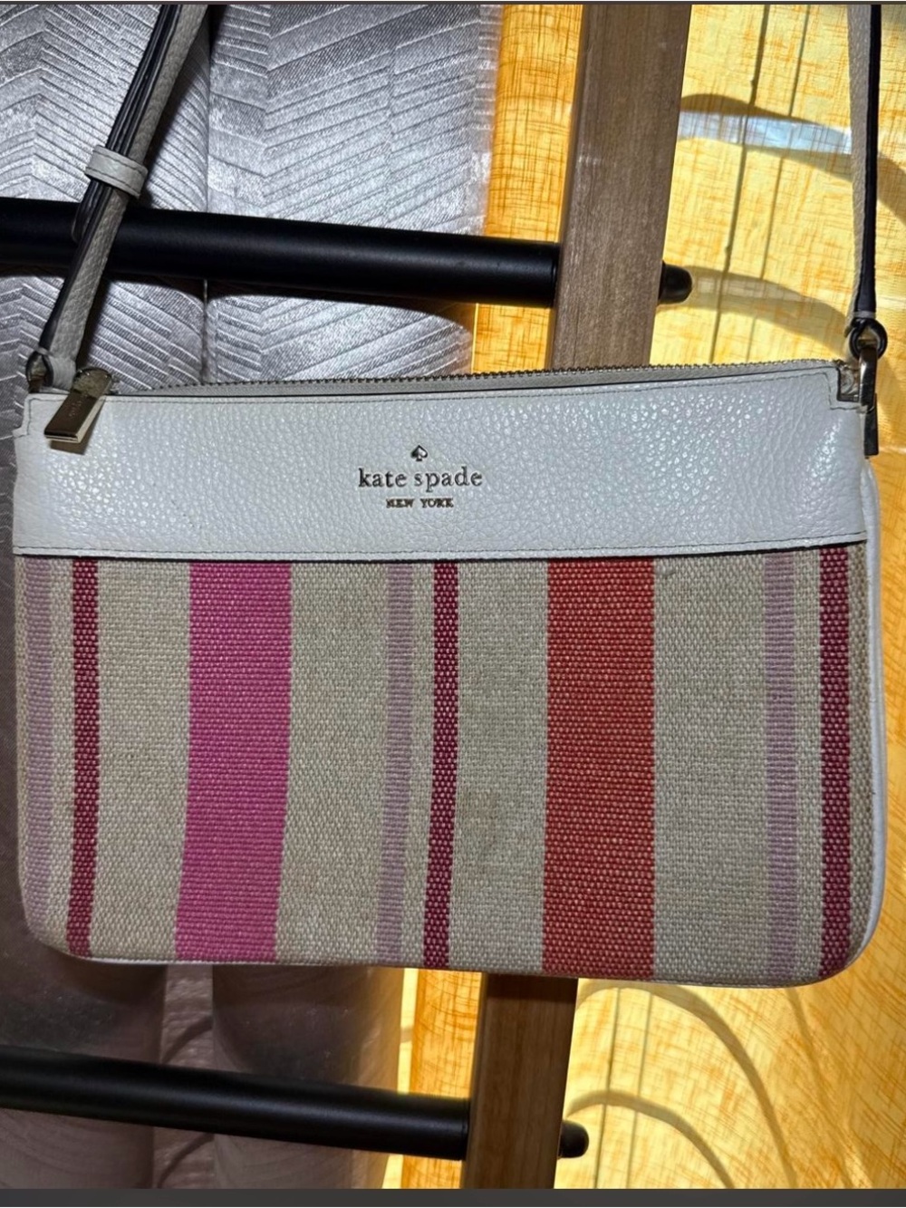 kate spade Striped Canvas Crossbody Bag